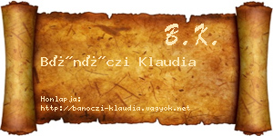 Bánóczi Klaudia névjegykártya