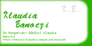 klaudia banoczi business card